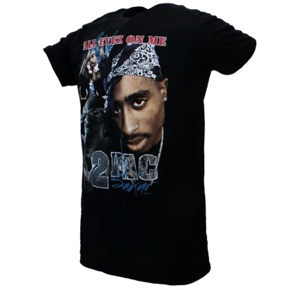 Band Merchandise 2PAC Tupac Shakur All Eyez On Me T-Shirt Black - Image 2
