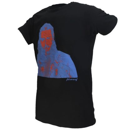 Band Merchandise Post Malone Stoney Red Blue Photo T-Shirt - Image 2