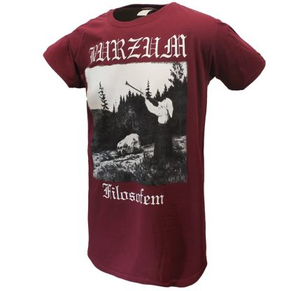 Band Merchandise Burzum Filosofem Burgundy Red T-Shirt - Image 2