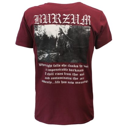 Band Merchandise Burzum Filosofem Burgundy Red T-Shirt - Image 3