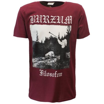 Band Merchandise Burzum Filosofem Burgundy Red T-Shirt - Image 4