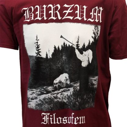 Band Merchandise Burzum Filosofem Burgundy Red T-Shirt - Image 5