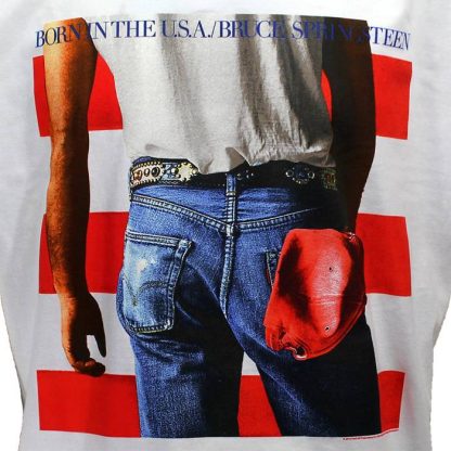 Band Merchandise Bruce Springsteen Born In The USA T-Shirt White - Image 3