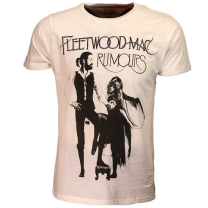 Band Merchandise Fleetwood Mac Rumors Black on White T-Shirt