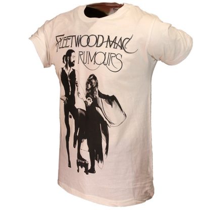 Band Merchandise Fleetwood Mac Rumors Black on White T-Shirt - Image 2