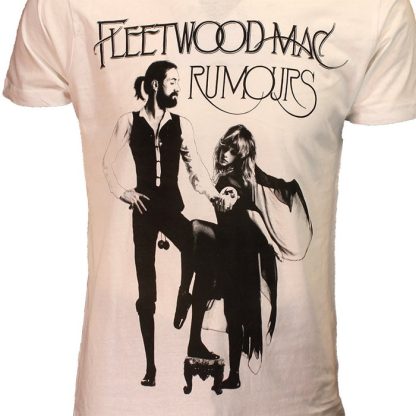 Band Merchandise Fleetwood Mac Rumors Black on White T-Shirt - Image 3