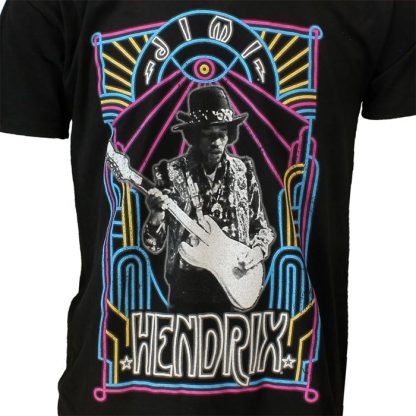 Band Merchandise Jimi Hendrix Electric Ladyland Neon T-Shirt - Image 3