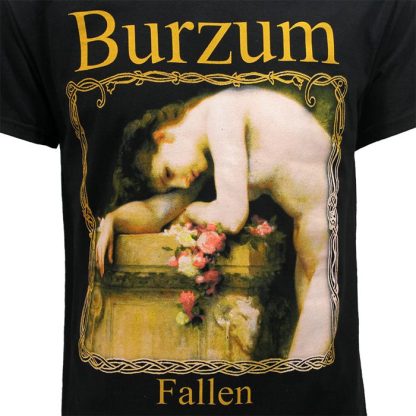 Band Merchandise Burzum Fallen Album Cover T-Shirt Black - Image 3