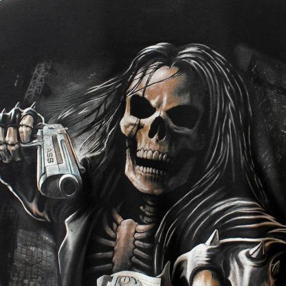 Hitman Skeleton Two Badass Guns T-Shirt Black / Grey - Image 4