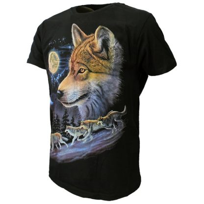 Wolves Full Moon Wolf Pack T-Shirt - Original Design - Image 2