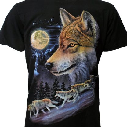 Wolves Full Moon Wolf Pack T-Shirt - Original Design - Image 3