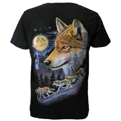 Wolves Full Moon Wolf Pack T-Shirt - Original Design - Image 4