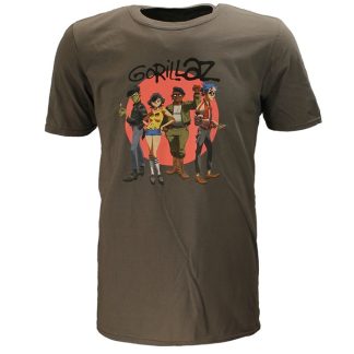 Band Merchandise Gorillaz Group Circle Rise T-Shirt