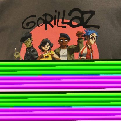 Band Merchandise Gorillaz Group Circle Rise T-Shirt - Image 3