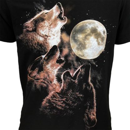 Wolf Pack Howling At Full Moon T-Shirt - Image 3