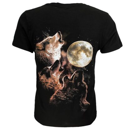 Wolf Pack Howling At Full Moon T-Shirt - Image 4