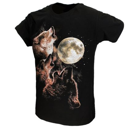 Wolf Pack Howling At Full Moon T-Shirt - Image 5