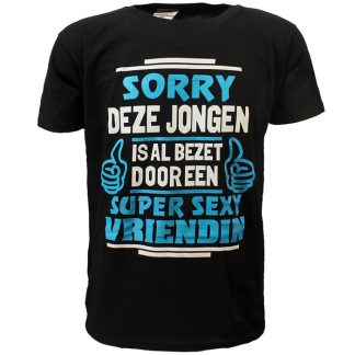 Fun & Fashion Sorry This Man Is Taken By A Super Hot Girlfriend T-Shirt Black