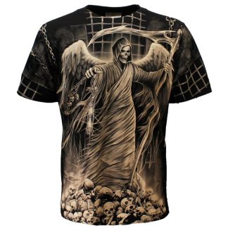 Rock Eagle Biker Imprisoned Angel Of Death T-Shirt Black / Grey - Officially Licensed