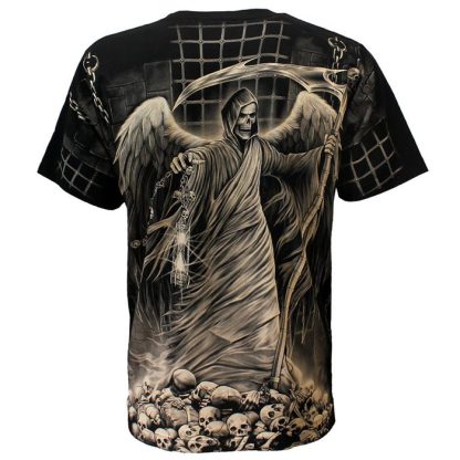 Rock Eagle Biker Imprisoned Angel Of Death T-Shirt Black / Grey - Officially Licensed - Image 2