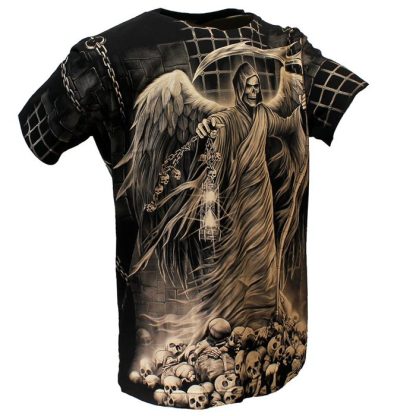 Rock Eagle Biker Imprisoned Angel Of Death T-Shirt Black / Grey - Officially Licensed - Image 3