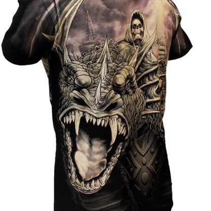 Rock Eagle Biker The Serpent Double Headed Dragon T-Shirt Black/Purple - Officially Licensed - Image 2