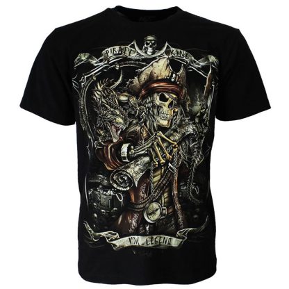 Pirate King Undead Glow in the Dark T-Shirt Black