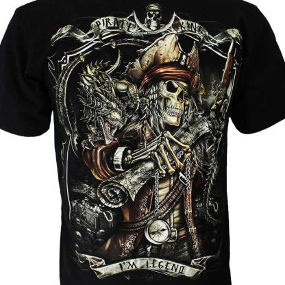 Pirate King Undead Glow in the Dark T-Shirt Black - Image 2