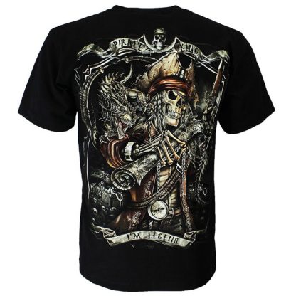 Pirate King Undead Glow in the Dark T-Shirt Black - Image 3
