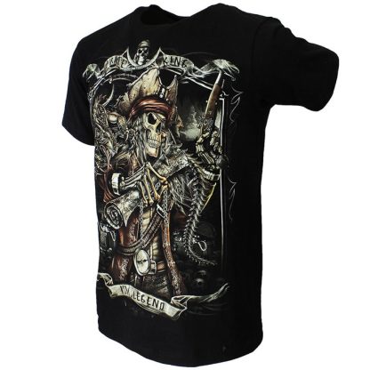 Pirate King Undead Glow in the Dark T-Shirt Black - Image 4