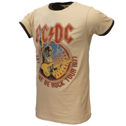 Band Merchandise AC/DC Let There Be Rock Tour 1977 Ringer T-Shirt - Image 2