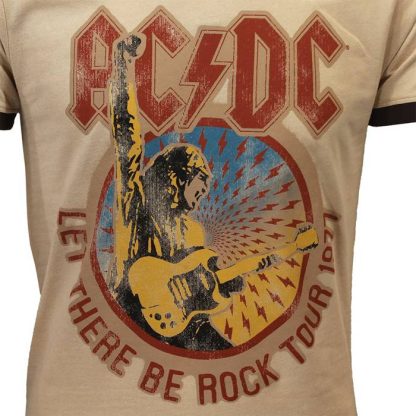 Band Merchandise AC/DC Let There Be Rock Tour 1977 Ringer T-Shirt - Image 3