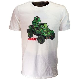 Band Merchandise Gorillaz Green Jeep T-Shirt