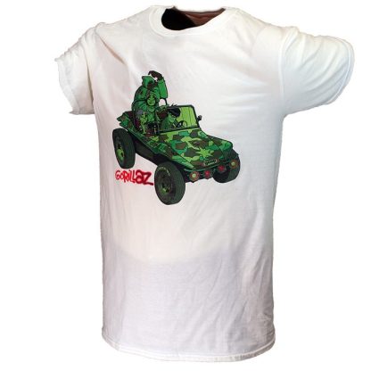 Band Merchandise Gorillaz Green Jeep T-Shirt - Image 2