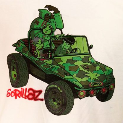 Band Merchandise Gorillaz Green Jeep T-Shirt - Image 3