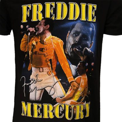 Band Merchandise Freddie Mercury Live Homage T-Shirt - Image 3