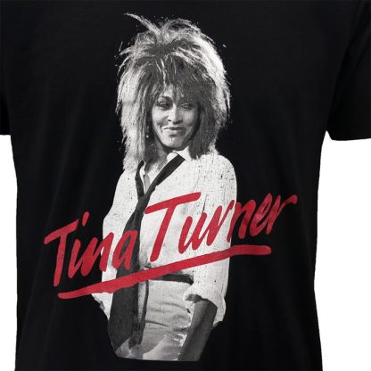 Band Merchandise Tina Turner Photo Pose Red Logo T-Shirt - Image 3