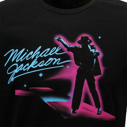 Band Merchandise Michael Jackson King Of Pop Neon Dance T-Shirt - Image 3