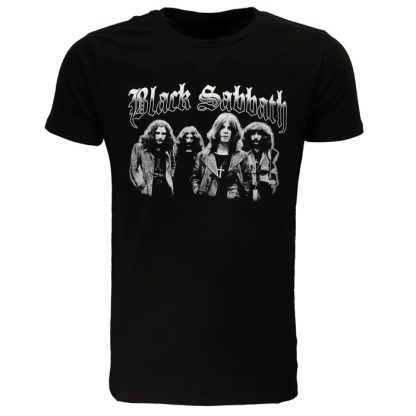 Band Merchandise Black Sabbath Black White Photo T-Shirt