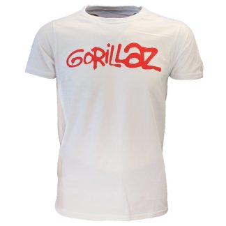 Band Merchandise Gorillaz White Tee Logo T-Shirt