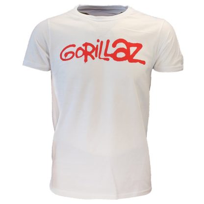 Band Merchandise Gorillaz White Tee Logo T-Shirt