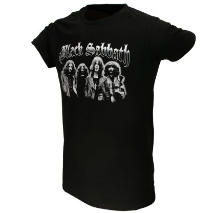 Band Merchandise Black Sabbath Black White Photo T-Shirt - Image 2