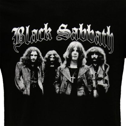 Band Merchandise Black Sabbath Black White Photo T-Shirt - Image 3