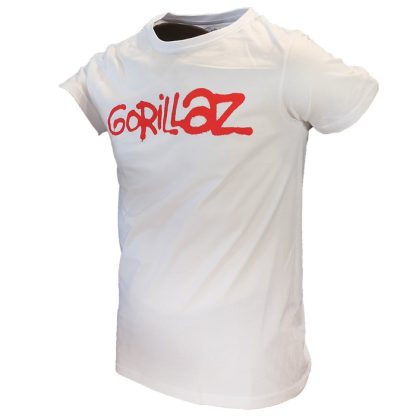 Band Merchandise Gorillaz White Tee Logo T-Shirt - Image 3