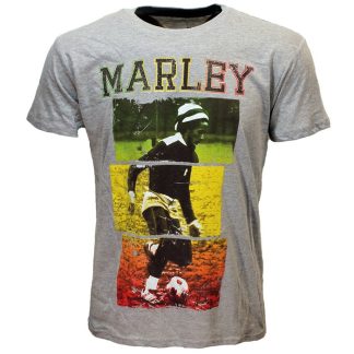 Band Merchandise Bob Marley Playing Football T-Shirt