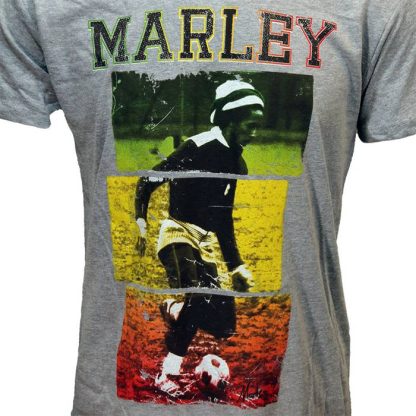 Band Merchandise Bob Marley Playing Football T-Shirt - Image 3