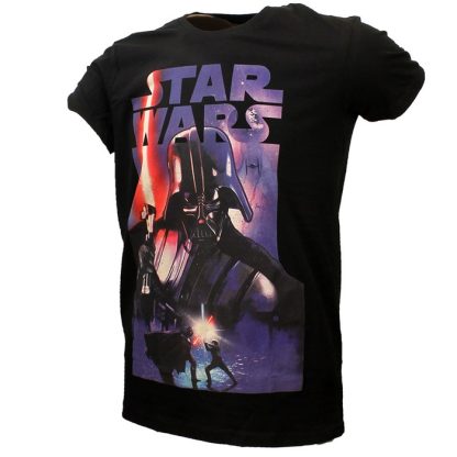 Star Wars Star Wars Vintage Poster Darth Vader T-Shirt Black/Purple - Image 2