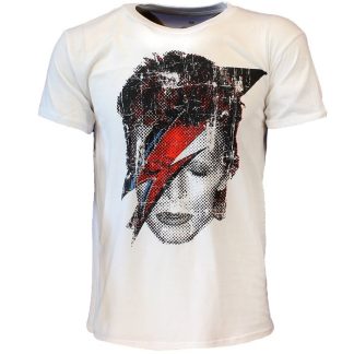 Band Merchandise David Bowie Halftone Flash Face T-Shirt