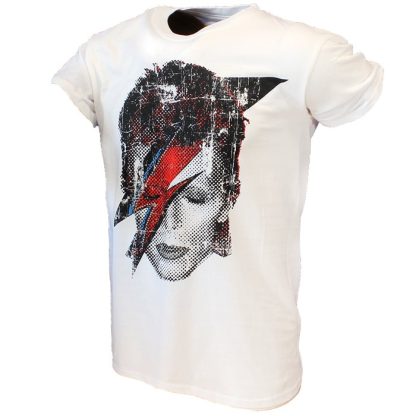 Band Merchandise David Bowie Halftone Flash Face T-Shirt - Image 2