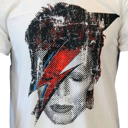 Band Merchandise David Bowie Halftone Flash Face T-Shirt - Image 3